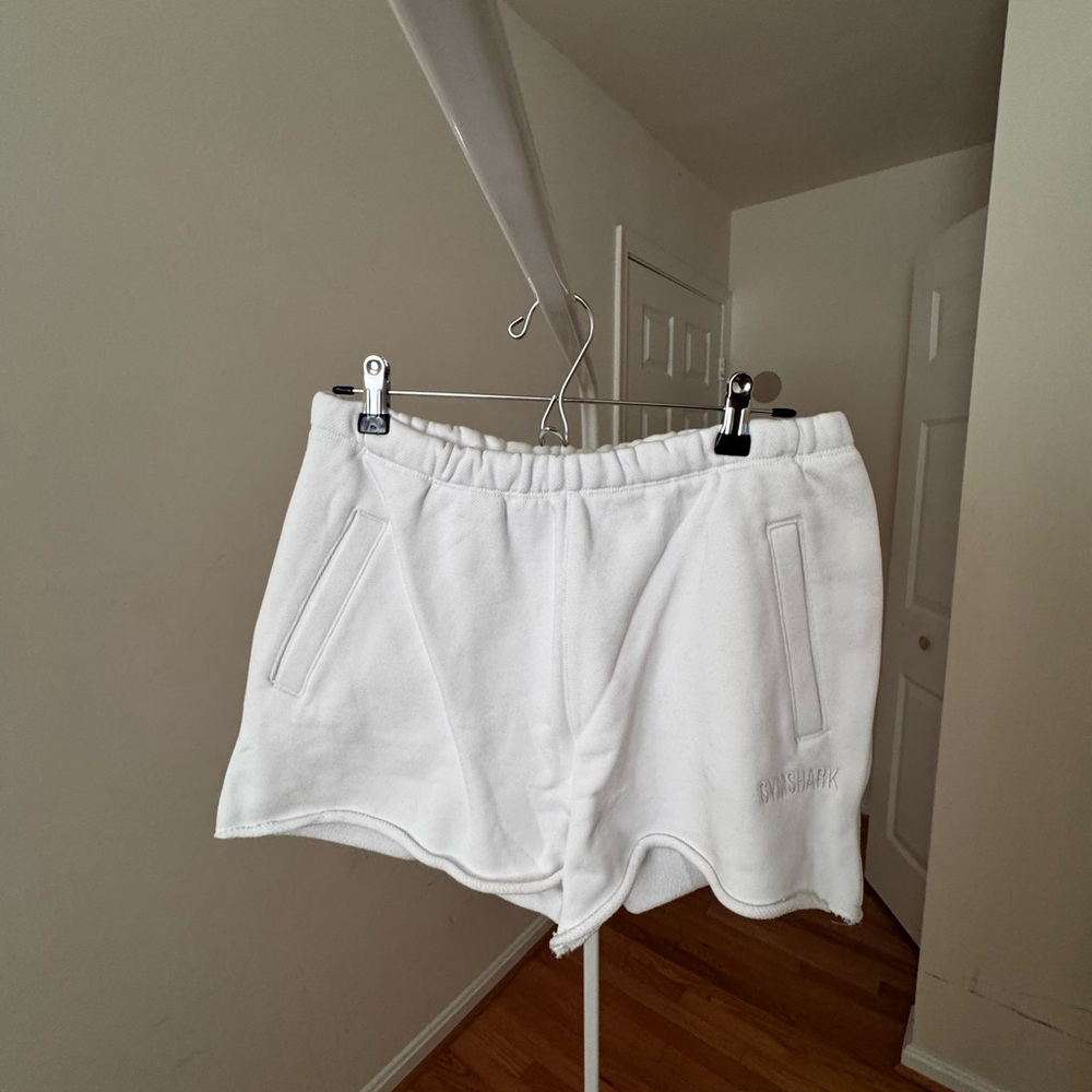 Gymshark White Loopback Sweat Shorts